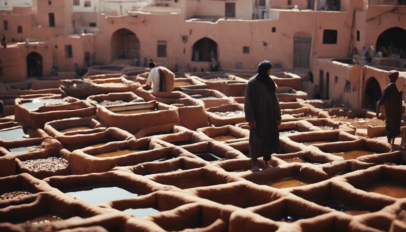 Entdecken Sie die Faszination und den Reiz marokkanischer Gerbereien und vertiefen Sie sich in die Debatte, ob Gerben ein Handwerk oder eine Kunstform ist.