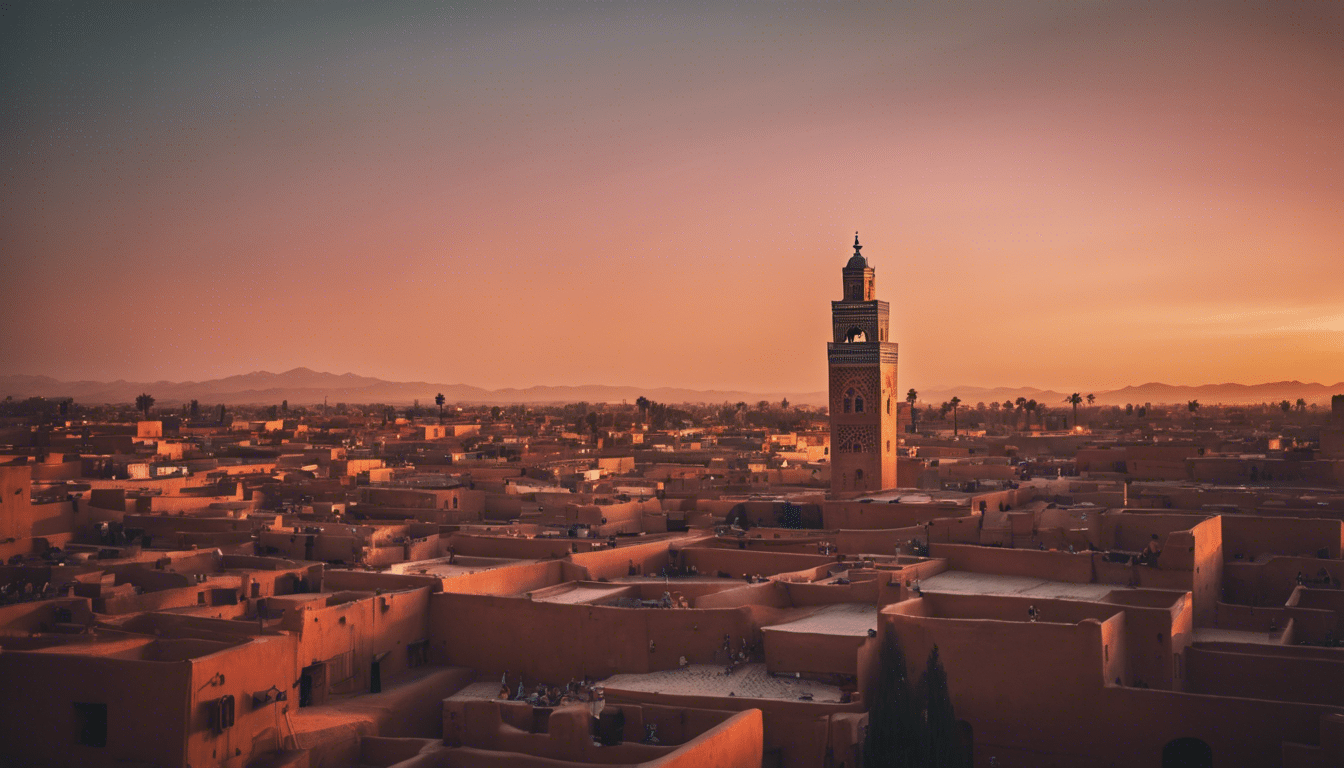 immerse yourself in the breathtaking sunsets of marrakech and discover the magic of this enchanting city. plan your trip today to experience the splendor of the moroccan skyline.