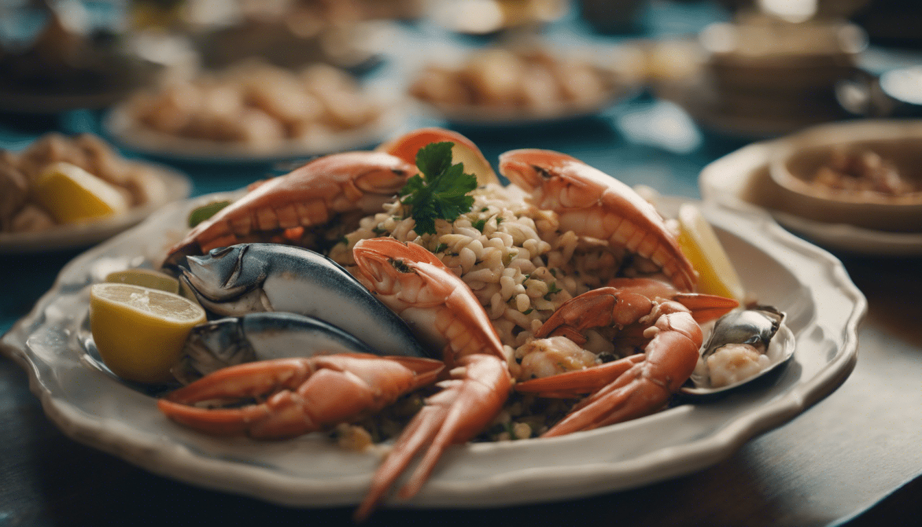 Entdecken Sie die verlockenden Aromen der marokkanischen Küstenküche mit unseren köstlichen Meeresfrüchte-Köstlichkeiten, die aus frischen und saftigen Produkten aus den üppigen Gewässern des Mittelmeers bestehen.