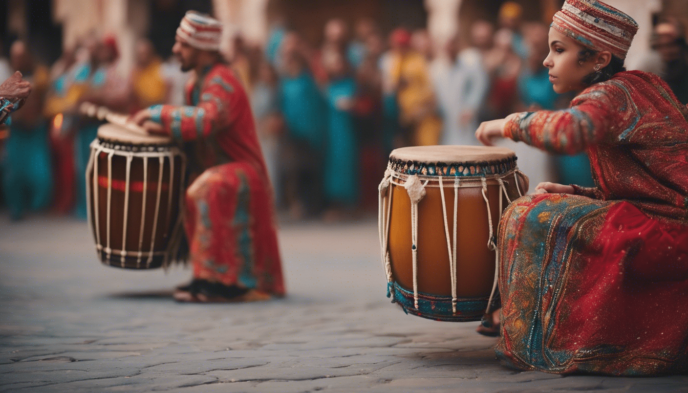 Entdecken Sie die reiche und lebendige Tradition des marokkanischen Festtrommelspiels und entdecken Sie die lebendigen Geschichten und Rhythmen hinter dieser ikonischen Kulturpraxis.