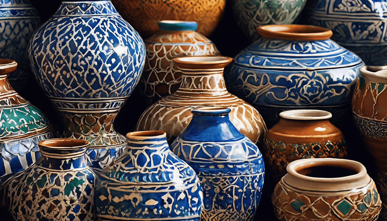 Entdecken Sie die einzigartige Kunstfertigkeit und das reiche kulturelle Erbe der marokkanischen Keramik und Töpferwaren. Entdecken Sie die leuchtenden Farben, die aufwendigen Designs und die altbewährten Techniken, die diese Kreationen auszeichnen.