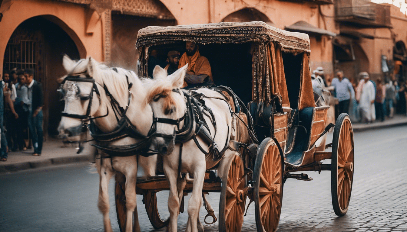 Descubra la magia de Marrakech con un paseo en carruaje tirado por caballos y sumérjase en la rica historia y la vibrante cultura de la ciudad mientras explora sus gemas ocultas y sus lugares emblemáticos.